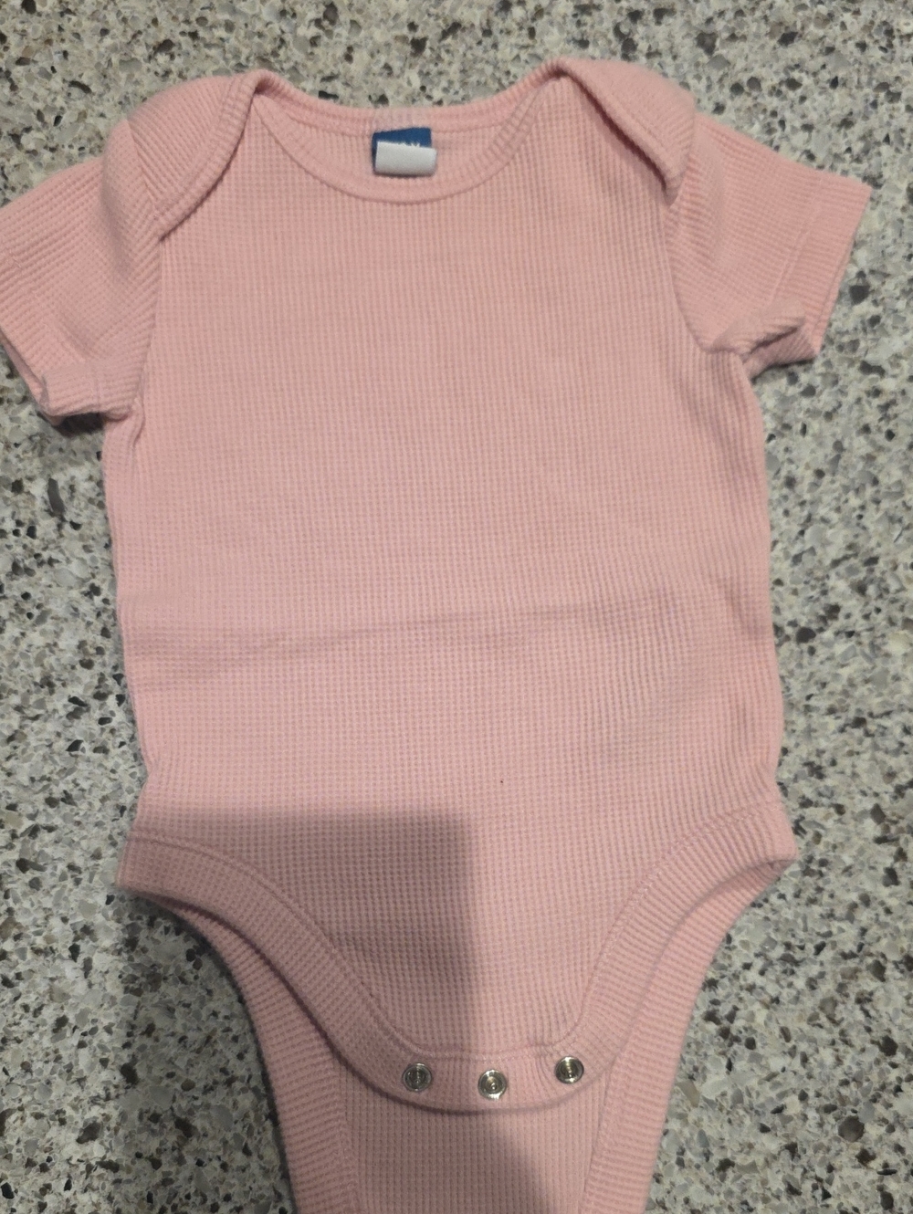 Old Navy Pink Waffle-Knit Baby One-Piece Bodysuit